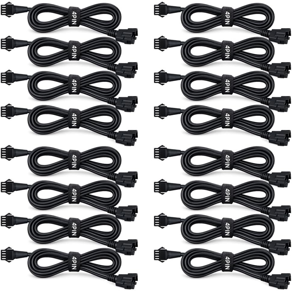 Hovano 8 PCS 60 inch/150cm 4 Pin RGB LED Multi-Color Accent Light Extension Cable Wire Cord Set for LED Motorcycle ATV Car Light Multi-Color Neon Strip Trucks Rock Lights (60 inches Cable)