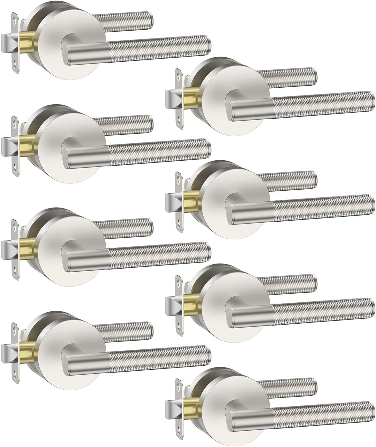asidrama 8 pack brushed satin nickel passage interior, main product view