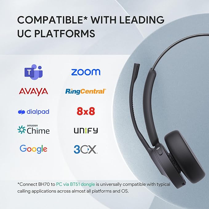 Yealink BH70 UC Wireless Bluetooth Headset - Image 6
