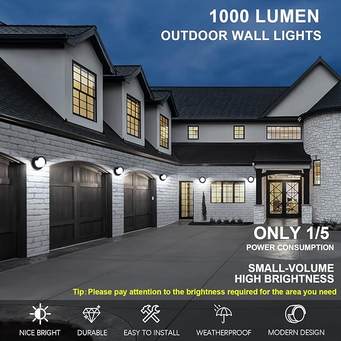 Porch Light Outdoor, 6000K Daylight Small Waterproof Anti Rust LED Wall Lights - Image 3