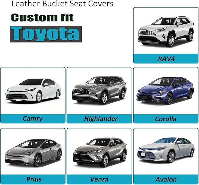 GIANT PANDA Front Car Seat Cover Custom Fit Toyota, 3D Air Mesh Car Seat Covers - Image 3