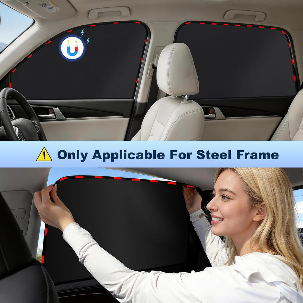 ZATOOTO Magnetic Car Window Shade 4 Pack, Car Shades for Side Windows for Sleeping Car Privacy Curtain UV Block Window Shade, Universal Size for Vehicle Sun Block Window Shade for Baby