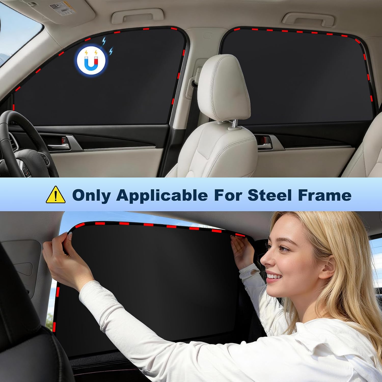 ZATOOTO Magnetic Car Window Shade 4 Pack, Car Shades for Side Windows for Sleeping Car Privacy Curtain UV Block Window Shade, Universal Size for Vehicle Sun Block Window Shade for Baby