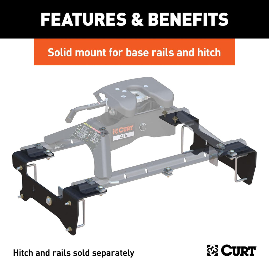 Custom 5th Wheel Brackets, Compatible with Select Silverado, Sierra 1500 (Except 5.5' Bed)
