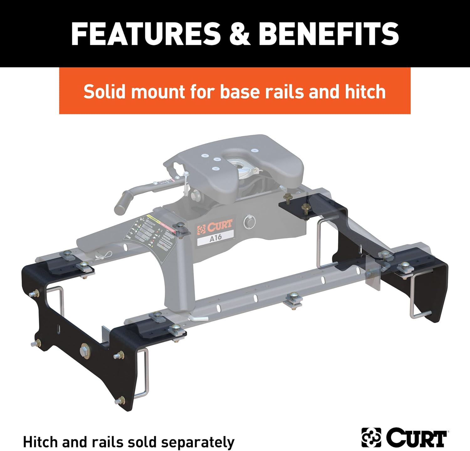 Custom 5th Wheel Brackets, Compatible with Select Silverado, Sierra 1500 (Except 5.5' Bed)
