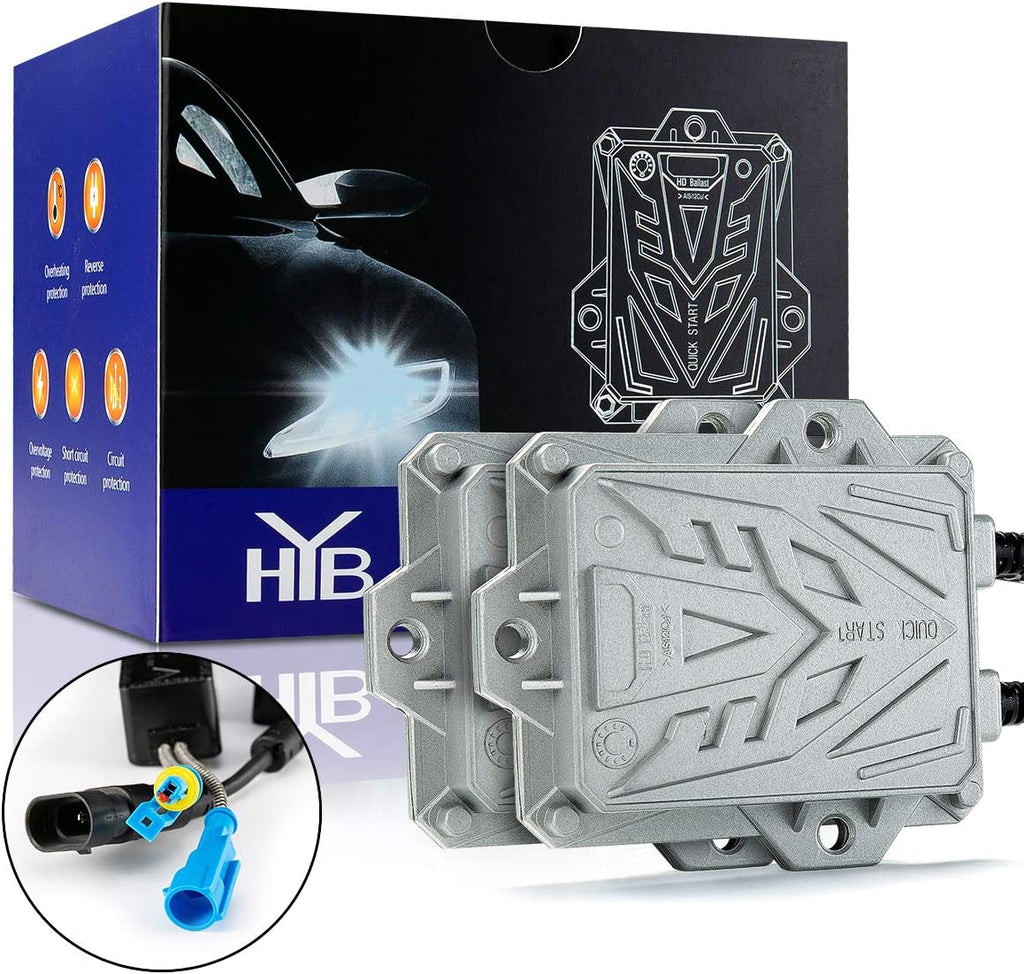 HYB Canbus Slim Digital HID Ballast 55W Error Free Warning Cancel for HID Bulb H11 H7 H8 H9 H4 H1 9005 9006 Universal Fit 12v(Pack of 2)