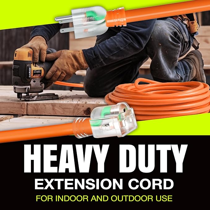 100ft Outdoor/Indoor Extension Cord 10/3 Gauge Ultra Heavy Duty 3 Prong SJTW - Image 7
