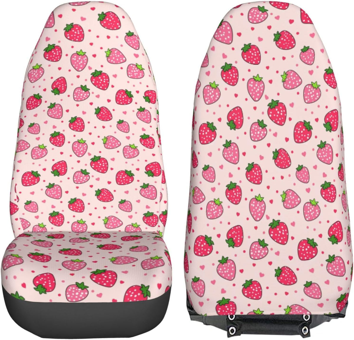 dujiea pink strawberry 2 pcs universal auto seat, side view