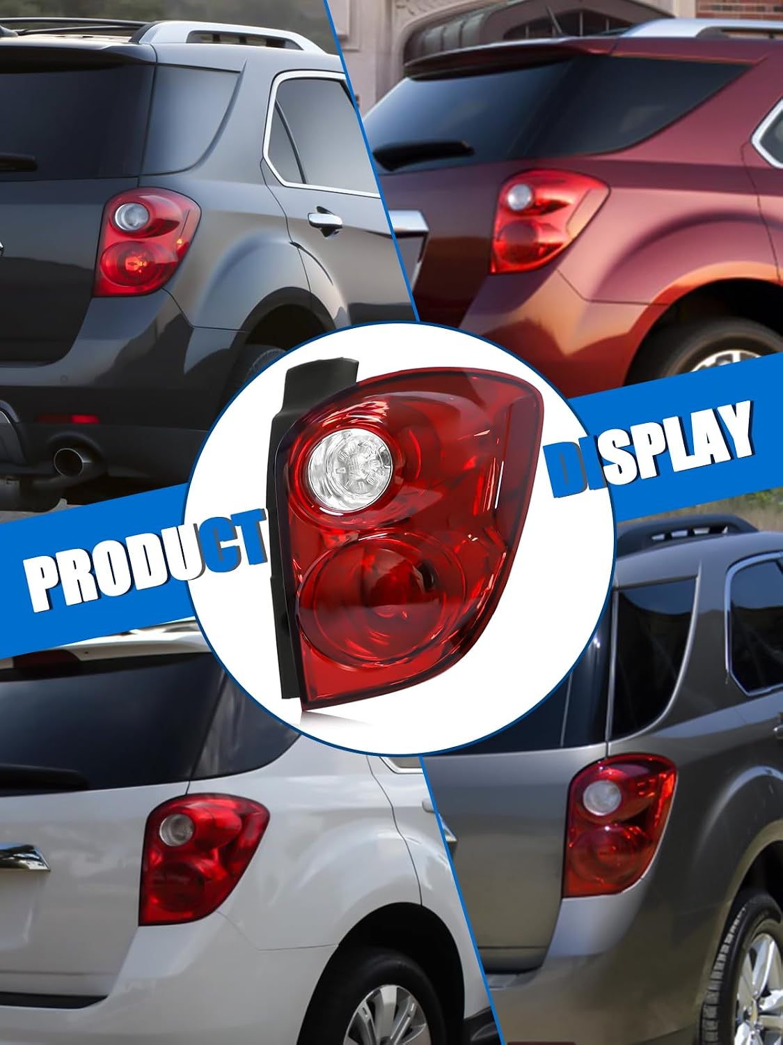 Tail Light Assembly Compatible with Chevy Equinox 2010 2011 2012 2013 2014 2015 Taillights Halogen Type, Brake Rear Lamp Replacement for 20841506 22759317 GM2801242 Right Passenger Side