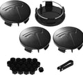 4 Pack Exterior Decoration Wheel Center Cover for Tesla Model 3 Model Y,56mm Hubcaps Wheel Rim Cover Tesla Center Caps Hubcaps+20 Black Lug Nut Covers (Matte Black+Matte Black Emblem)