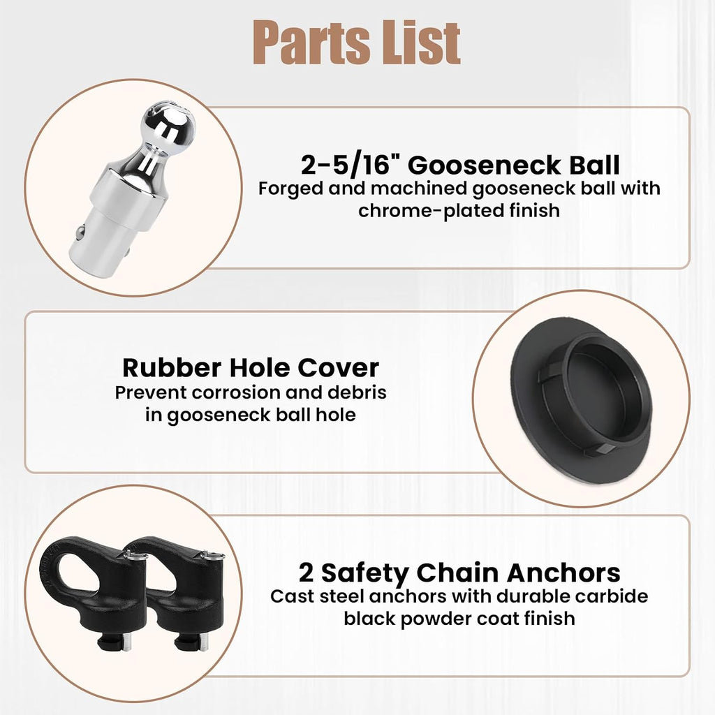 60639 Puck System Gooseneck Hitch Kit, 2-5/16 Inch Ball, Compatible with 2013-2024 Ford F250 F350 F450, 2016-2024 Chevrolet Silverado, Nissan Titan XD & GMC Sierra, 38000 lbs GTW/9500 lbs VT
