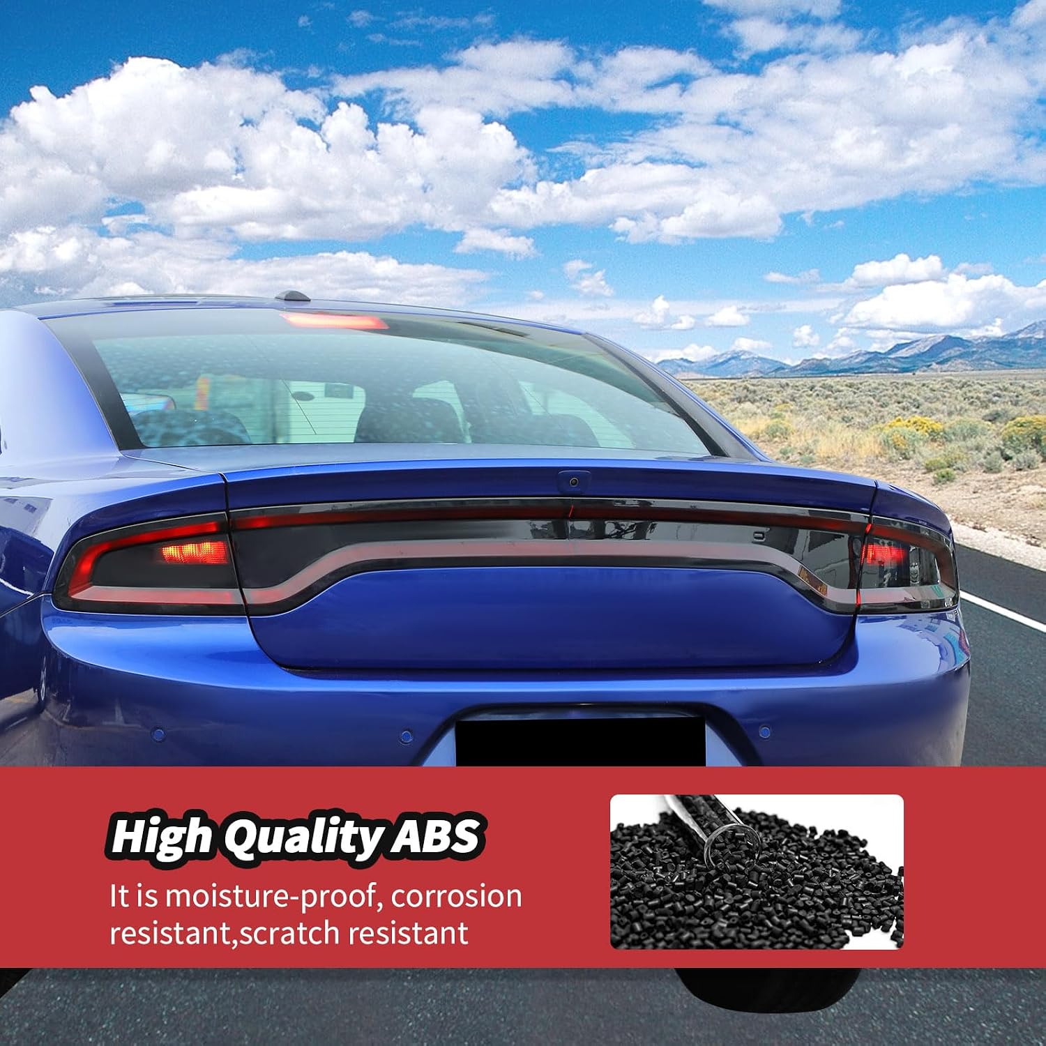 JeCar Tail Light Cover Smoked Tail Light Guard for 2015-2024 Dodge Charger Exterior Accessories