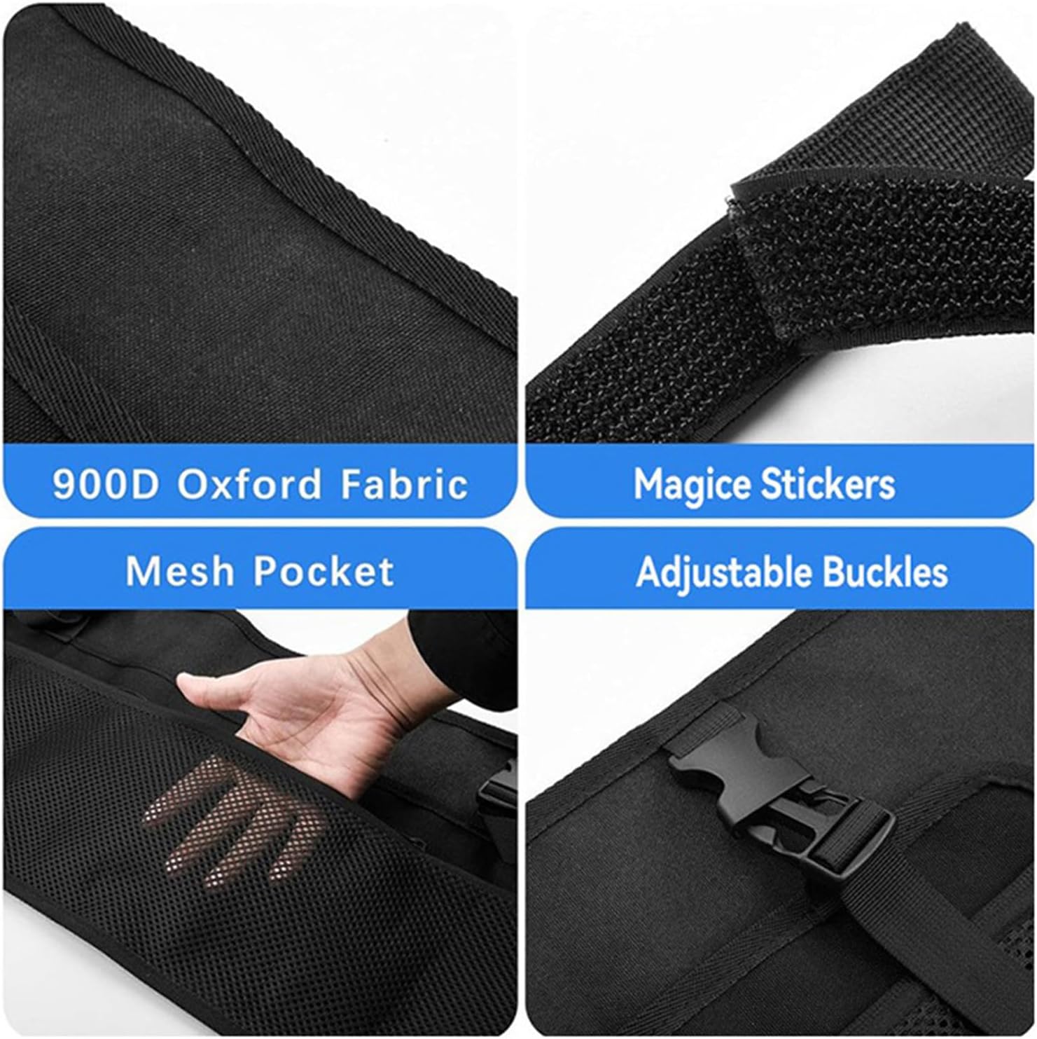 Camping Side Storage Bag 600D Oxford Cloth Foldable Cart Organizer Adjustable Hook and Loop Straps Utility Side Pocket Storage for Beach Camping Hiking Outdoor Gear Organization