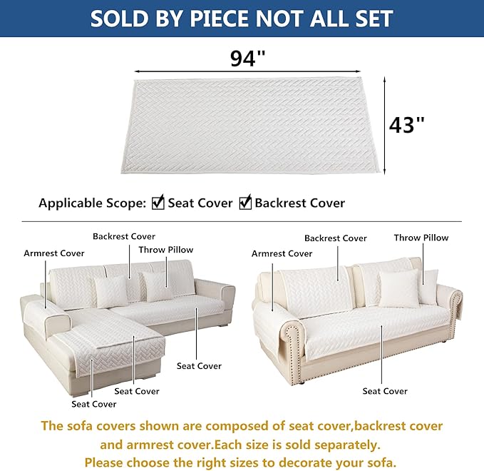 Eismodra Couch Cover, Sectional Couch Covers, Sofa Covers - Image 5