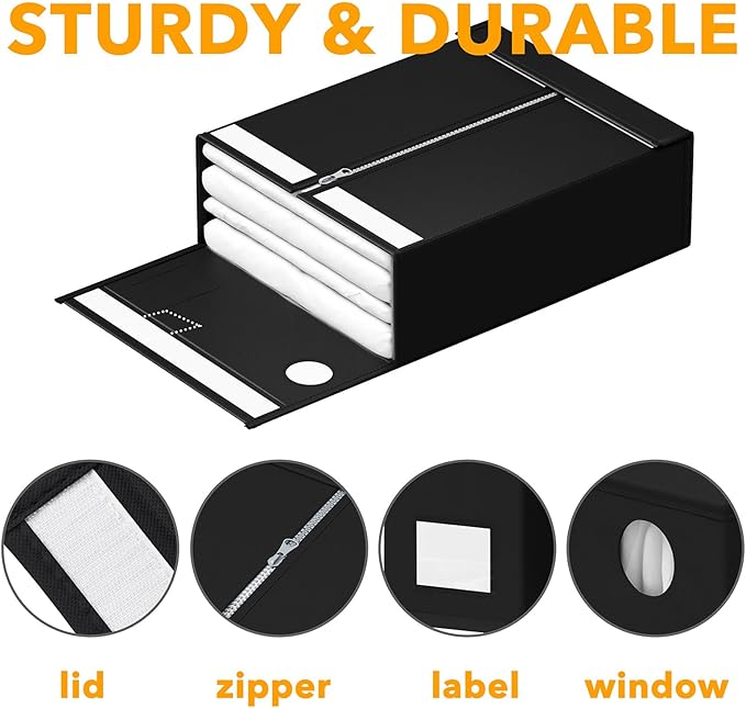 SpaceAid 9 Pack Bed Sheet Organizers and Storage, Foldable Sheet Organizer - Image 6