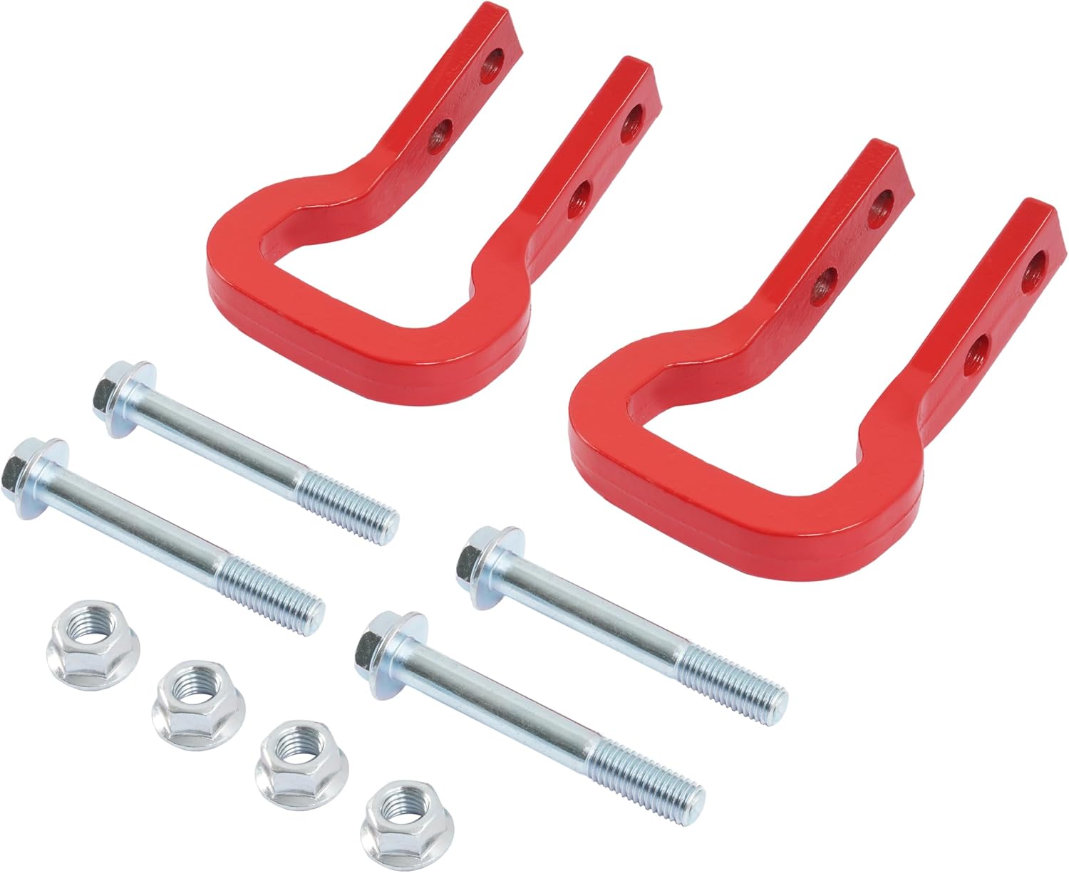 ALMULOO 2PCS Front Tow Hooks Compatible with 2023 2024 Chevrolet Colorado/2023-2025 GMC Canyon Replacement for 85137122 Steel (Red)