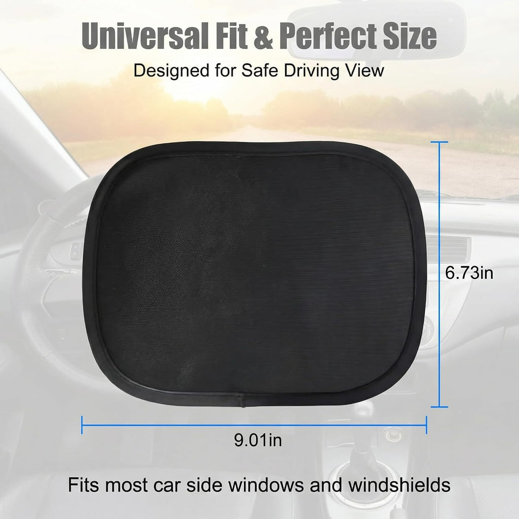 2 PCS Miniature Static Cling Car Window Shades, 10" × 7" Glare Protection Windshield Sun Shade, Car Side Window Shade, Universal Windshield Sun Shade Protection Accessories for Safe Driving