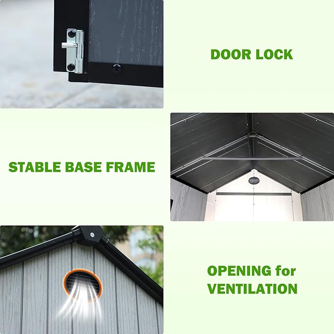 9×7 FT Outdoor Storage Shed, Large Backyard Sheds - Image 4