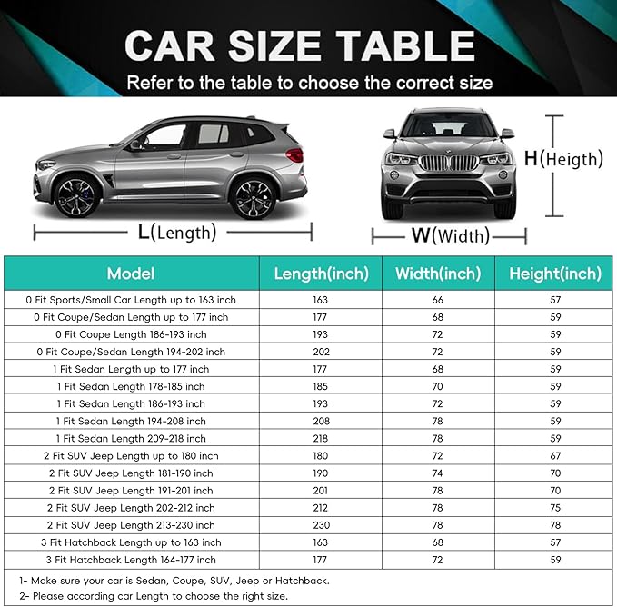 16 Layers SUV Car Cover Waterproof All Weather Heavy Duty, Universal Fit Subaru - Image 6