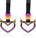 Tsurikawa JDM Car Accessories, Devil Heart Handle Strap Drift Charm Rear Bumper Warning Hang Ring, Universal Fit for Car SUV Interior Exterior Subway Bus Decoration 2 pcs