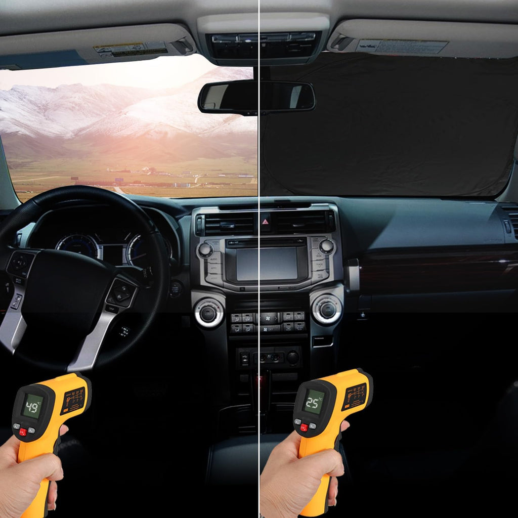 Foldable Windshield Sun Shade for Ford Transit Van 2015-2026 | Custom Fit Transit Van XL, Wagon XL, Wagon XLT Cargo Front Windshield Sunshade Heat Shield Reflector Cover
