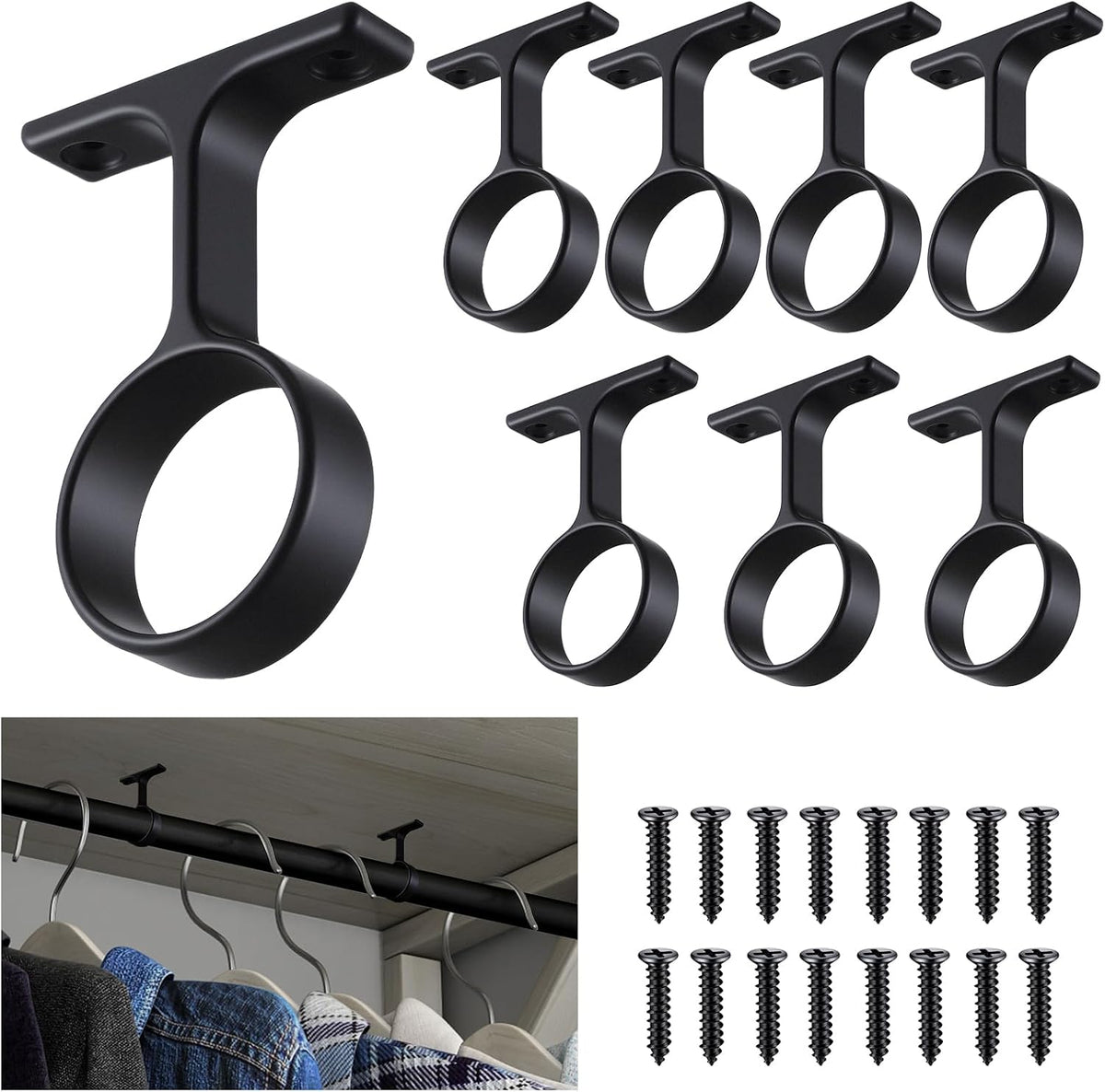 leifide 8 pcs 1 5/16 inch round closet, main product view