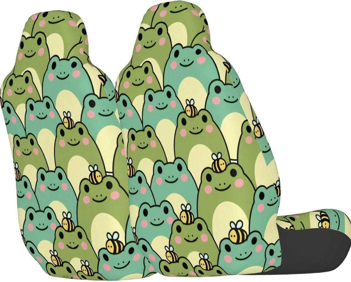delerain car seat covers set 2pcs, cute chubby showing dimensions