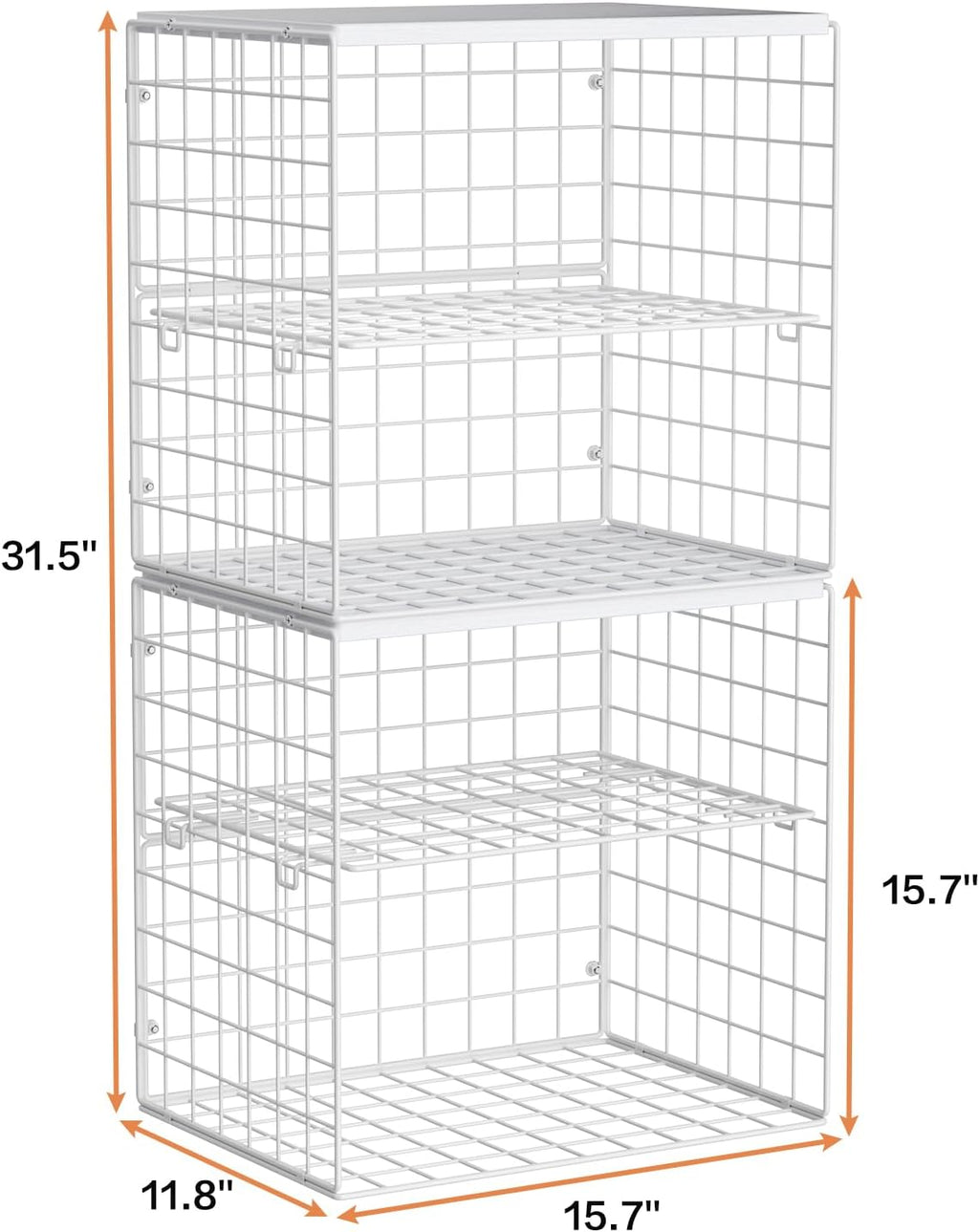 4-tier stackable closet organizers and storage shelves, closet, view 9