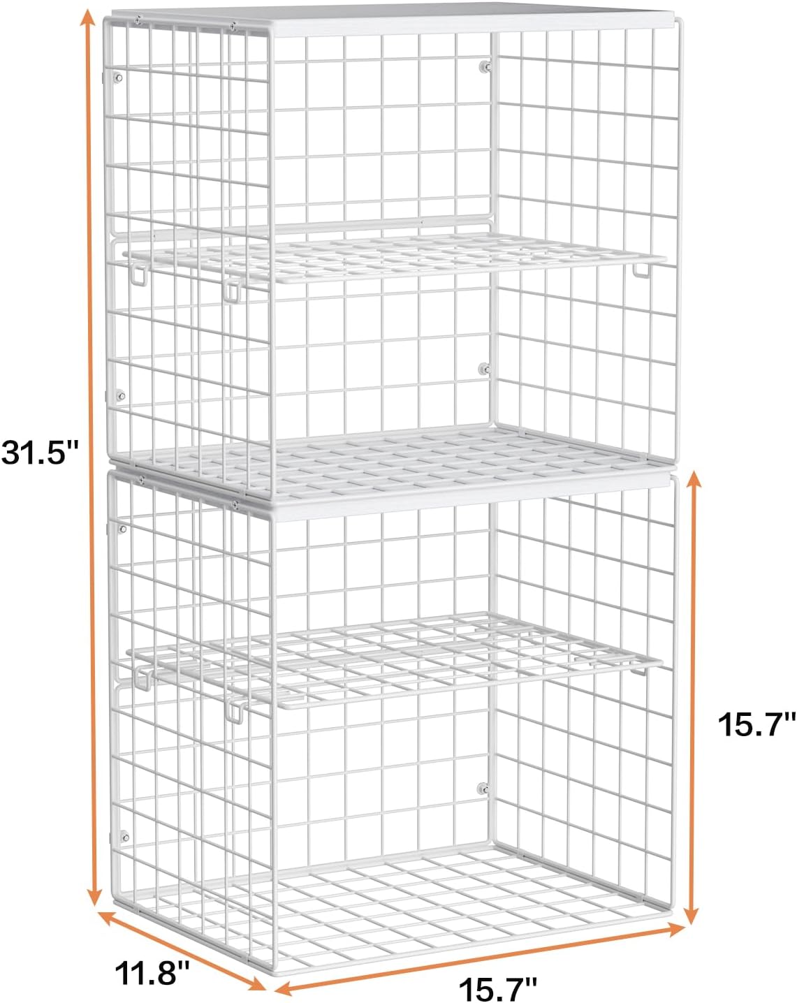 4-tier stackable closet organizers and storage shelves, closet, view 9