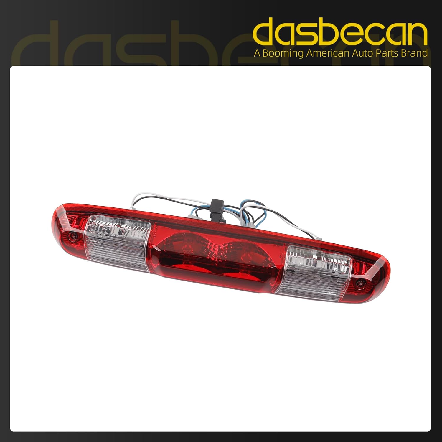 Dasbecan GM25890530 Red Rear Center High Mount Brake Light Compatible with GMC Sierra Chevy silverado 1500 2500 HD 3500 HD 2007-2014 Replace 923-247 25890530 Led Red Housing 3rd Tail Brake Lamp