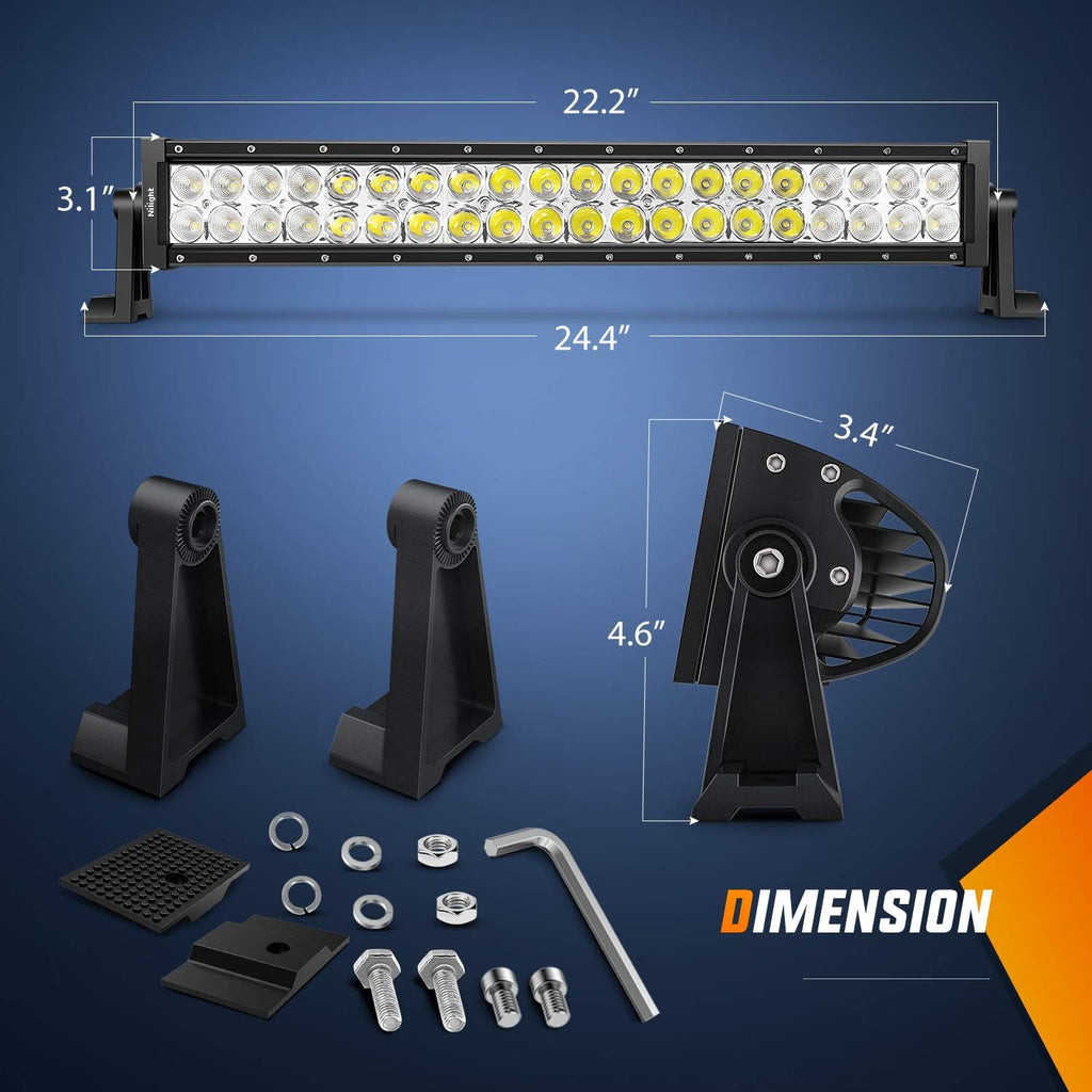 nilight - 70003c-a 22" 120w led light bar shown in use