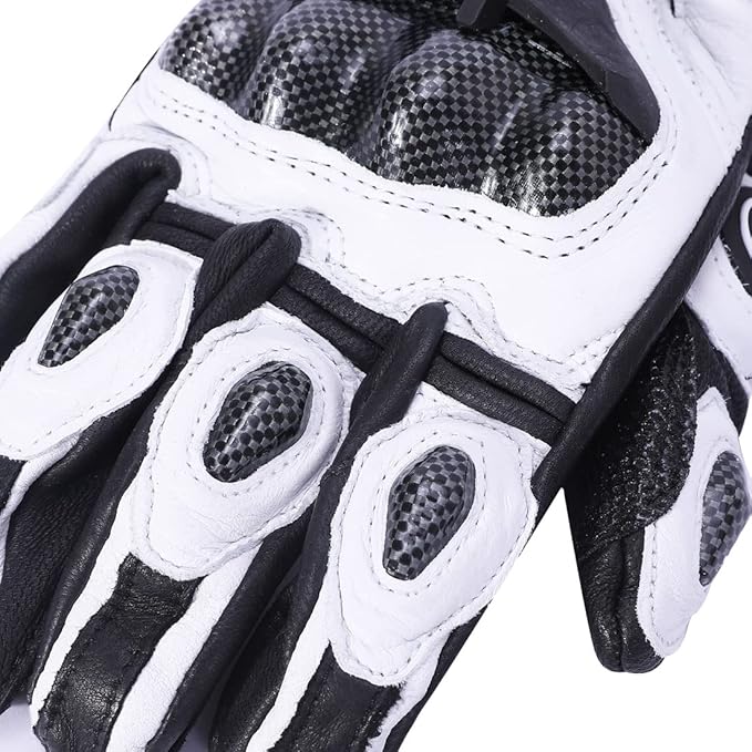 Harssidanzar Breathable Leather Motorcycle Gloves Touchscreen - Image 5