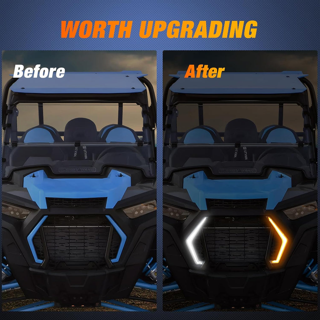 Nilight Turn Signal Fang Lights LED Accent Street Legal Front Signature Light Compatible with Polaris RZR XP 1000 Turbo Accessories 2019 2020 2021 2022 2023