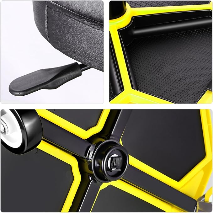 PM PERFORMOTOR Adjustable Height Pneumatic Garage Seat Rolling Mechanic Stool - Image 6
