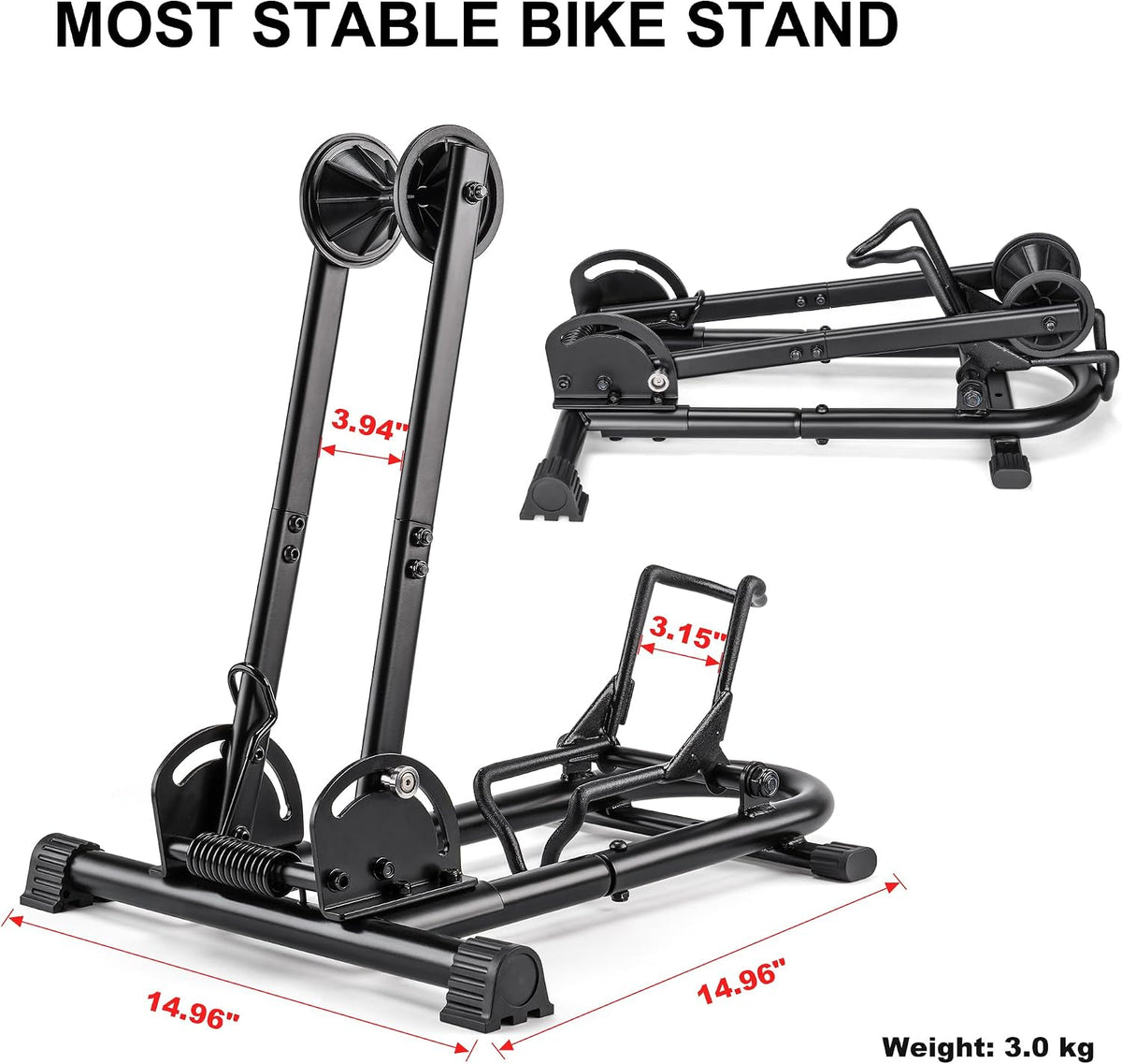 indoor bike floor stand - bike stand rack showing dimensions