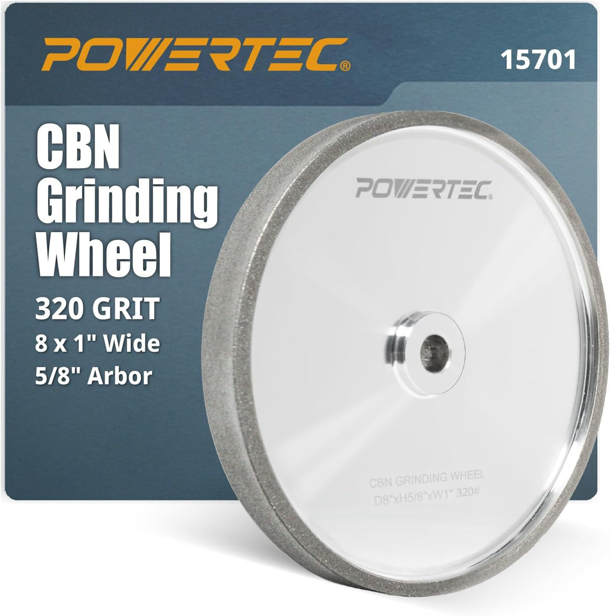 powertec cbn grinding wheel 8 inch 320 grit, main product view