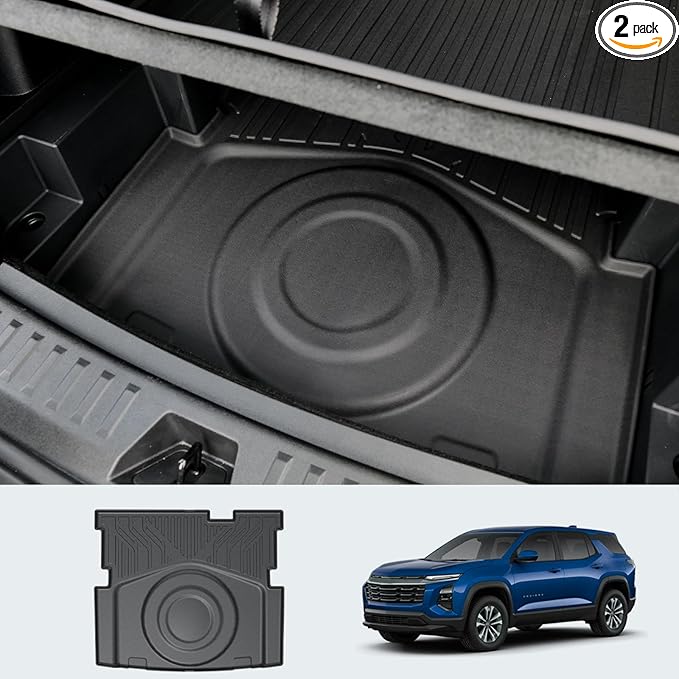 Under Cargo Mat for 2025 Chevy Equinox Fuel, All Weather TPE 2nd Layer Trunk by LUMWAY