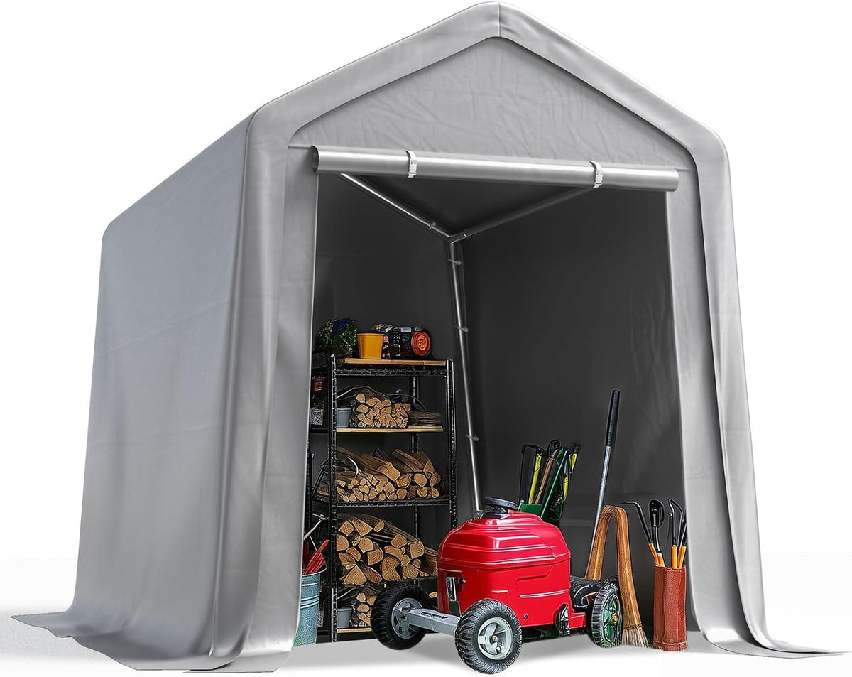 quictent 6x8ft small storage shelter portable shed with, main product view