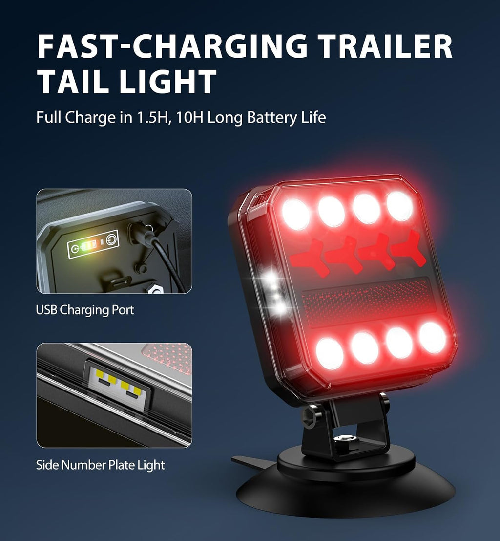 wireless bluetooth magnetic trailer lights, fast charging led on a desk or shelf