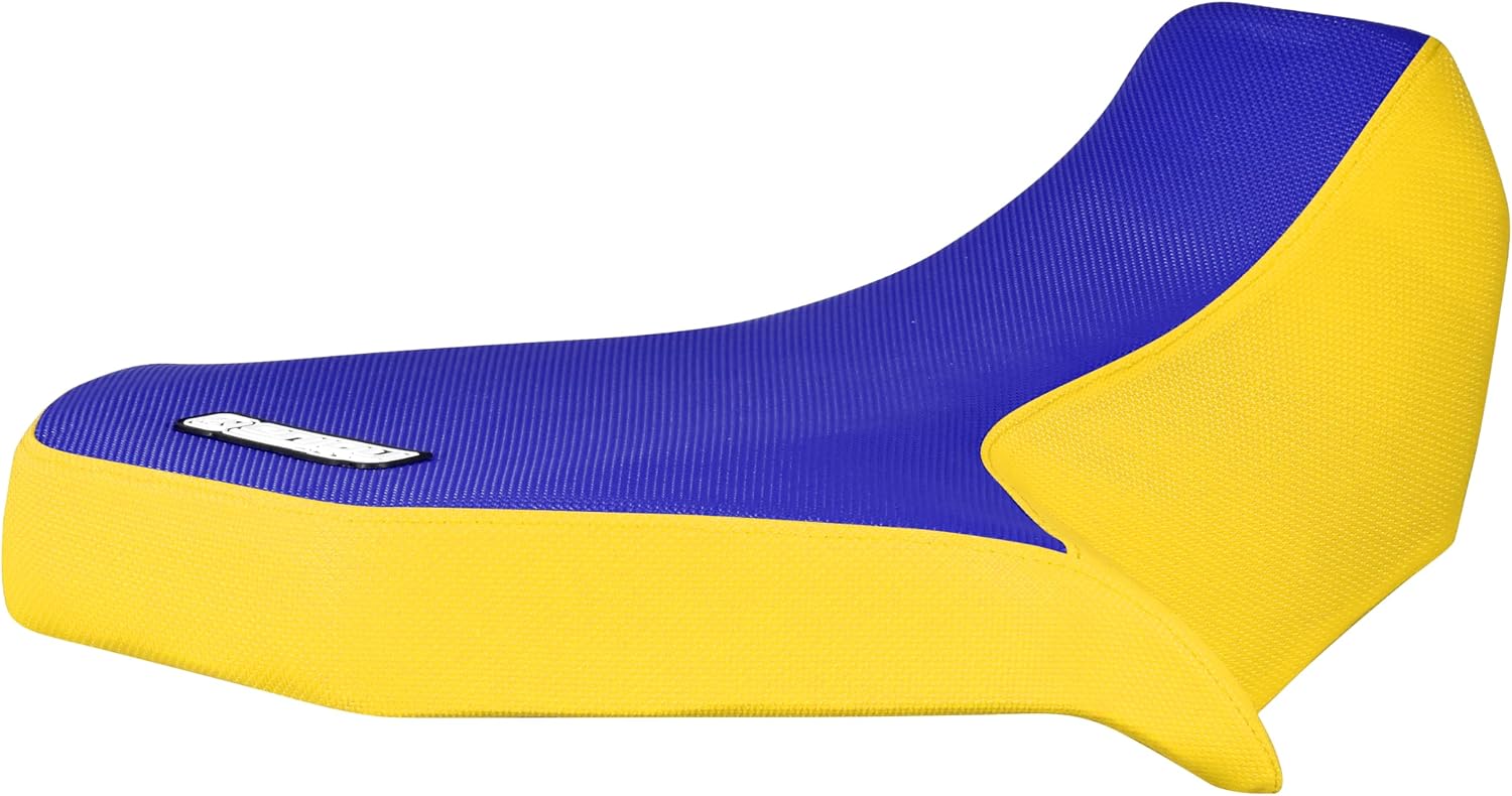 Enjoy Mfg Seat Cover - Compatible with Suzuki 1987-2006 LT 80 LT80 2x4 Quadsport 80 - #213 (Yellow Sides/Blue top Standard)