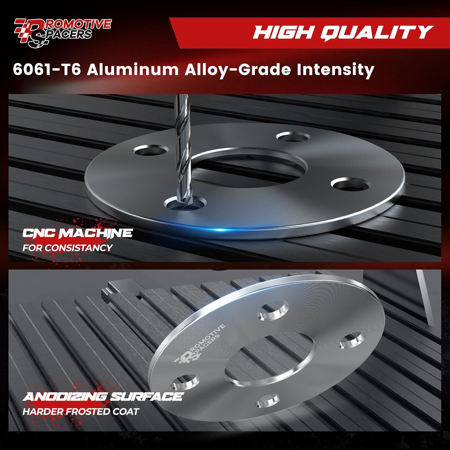 PMS 5mm Hub Centric Wheel Spacers 5x114.3 (5x4.5) 67.1mm M12x1.5 Studs 4PCS | Forged 6061-T6,Anodized Finish,10.9 Grade Studs,Direct Bolt On, For Mazda, Mitsubishi, Hyundai, Kia