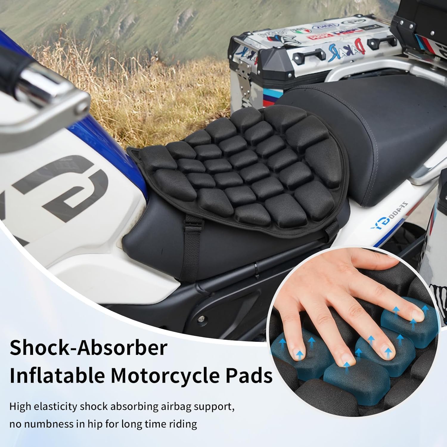 Motorcycle Seat Cushion for Can-Am Spyder RT 2010-2026,Anti-Slip Mat Sunscreen Breathable Waterproof Anti-Slip Wear-Resistant Shock-Absorbing Removable Washable