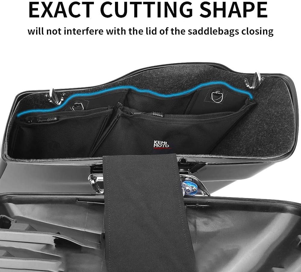 KEMIMOTO Saddle Bags Organizers 2 Pack for 1993-2013 Road Glide Street Glide Road King Saddlebag Organizers