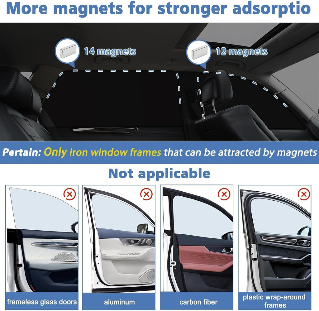 4PSC Car Side Window Shades, for Toyota Sienna 2021-2026 | Magnetic Car Sunshades for Side Windows,UV Protection Mesh, Double Sided Shading Privacy, Does Not Affect Car Windows Lifting