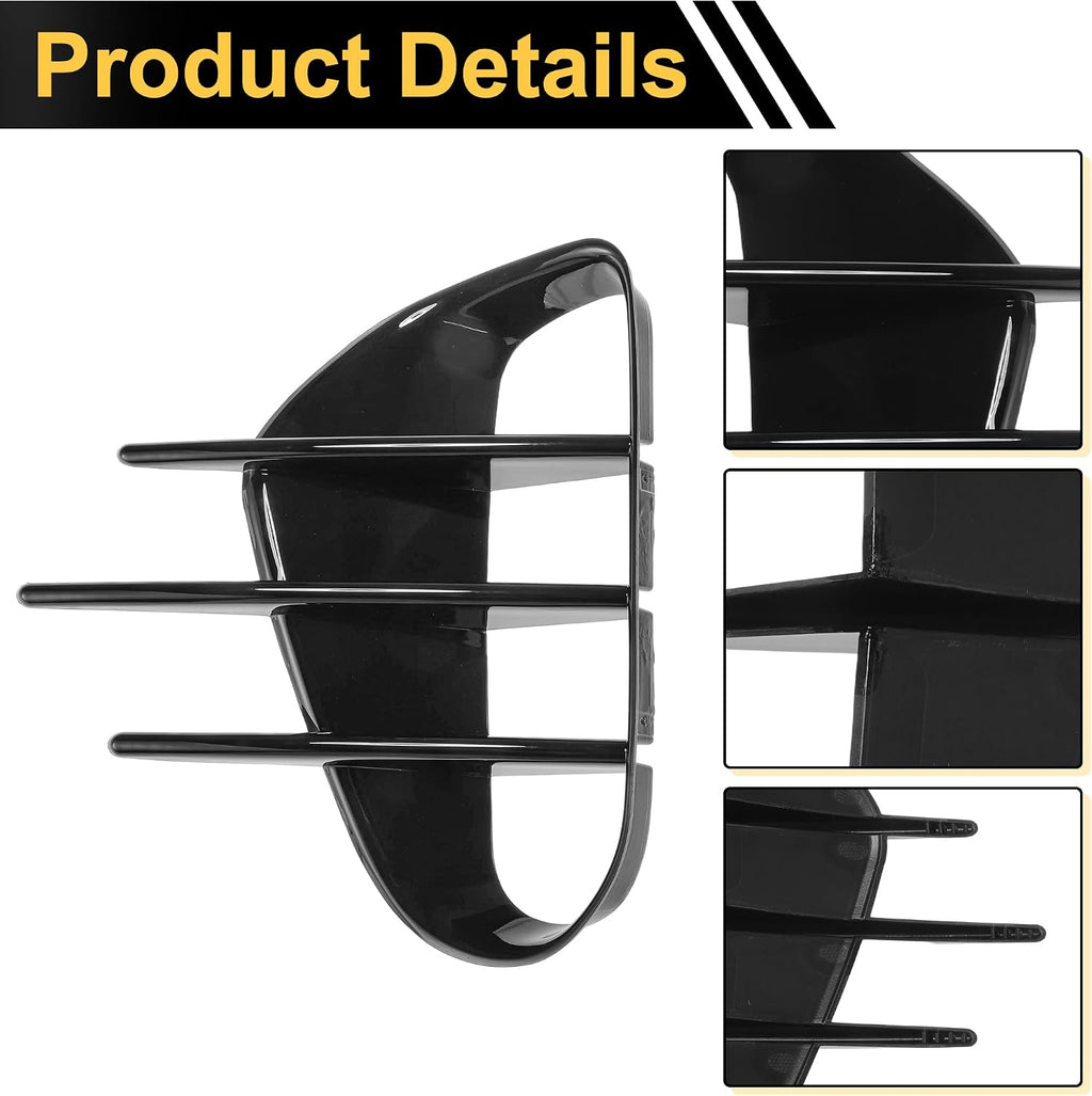 ACROPIX Front Left Front Right Fog Light Cover Trim for Kia Stinger 2018-2023 Fog Lamp Frame Cover for Kia Stinger Fog Light Cover Decals Gloss Black 1 Pair
