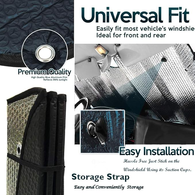 Big Ant Windshield Sun Shade UV Rays Sun Visor Shade, Auto Front Windshield - Image 5