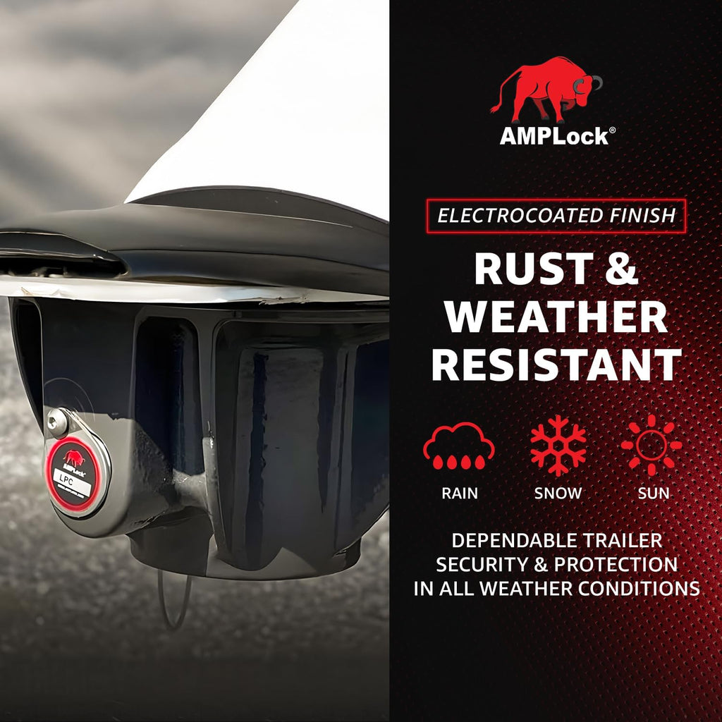 AMPLock - U-LPCF Heavy Duty Trailer Kingpin Lock, Patented Cylinder Lock, Commercial Trailer Security Conical King Pin Lock, Reliable Heavy Duty Kingpin Lock for Enhanced Trailer Protection & Security