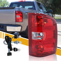 Tail Light Assembly Compatible with Chevy Silverado 07-13 1500 | 07-14 2500 HD 3500 HD, OE-Style Replaces 25958483 GM2801207, w/Bulbs and Harness, Right Passenger Side, Red Border