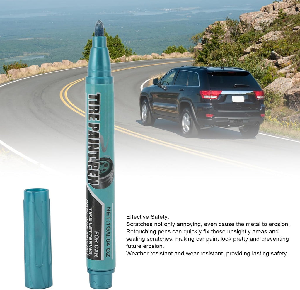 Tire Paint Pen, Waterproof Protective Oil Marker Pen, 6pcs Blue 1g - Long Lasting Wear, Easy Application for Minor Scratch Repairs
