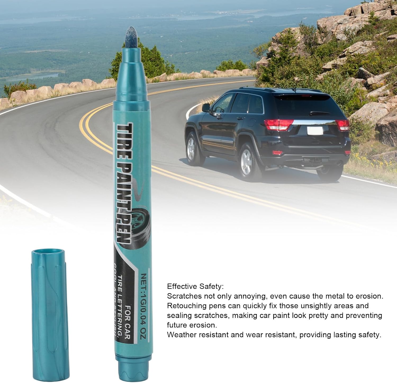 Tire Paint Pen, Waterproof Protective Oil Marker Pen, 6pcs Blue 1g - Long Lasting Wear, Easy Application for Minor Scratch Repairs